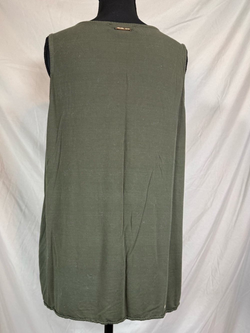 Michael Kors Olive Green Layered V-Neck Sleeveless Blouse 💚 - Picture 6 of 7